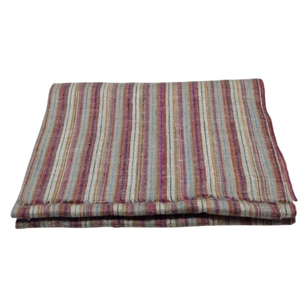 Cashmere Long Scarf Shawl Unisex Stripes Multicolor